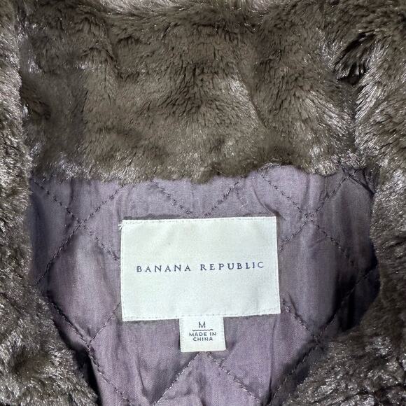 Banana Republic Soft Faux Fur Sleeveless Button Snap Lined Layering Vest Medium - Picture 14 of 16